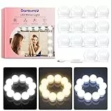 daphomeu 14 LED Spiegelleuchte 3 Farbe, Dimmbar Schminklicht, Schminktisch Leuchte, Makeup Lampe, Make Up Licht, Spiegellampe für Kosmetikspiegel, Badzimmer Spiegel
