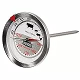 Xavax 2-in-1 Bratenthermometer aus Edelstahl (gleichzeitige Messung von Gar- und Ofentemperatur, spülmaschinengeeignet) silber