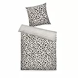 Tom Tailor Renforcé-Bettwäsche Leo, Wendemotiv, 80x80 cm + 135x200 cm, mit Reißverschluss, 100% Baumwolle, Beige (Anthracite & Sunny Sand)
