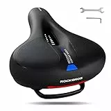 ROCKBROS Fahrradsattel Bequem Gelsattel Herren Damen Ergonomischer Breiter Fahrradsitz Weich Memory Foam MTB Rennrad 26 * 22cm Atmungsaktiv Wasserdicht,Schwarz Blau