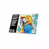 KINSPORY Aquarellpapier A6 mit 30 Blatt - 300gsm Aquarellblock, kaltgepresstes Textur-Aquarellpapier, Skizzenbuch, Wasserfarben Papier für Malerei, Zeichnung, Skizzen und Mischtechnik - 10,5 x 14,8 cm