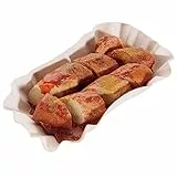 Deco Woerner Currywurst mit Sauce weiß geschnitten Lebensmittel-Attrappe 14 x 9 cm Deko Currywurst Künstliche Currywurst naturgetreue Currywurst