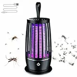 Mückenabwehr Outdoor, Mozzguard Mosquito Zapper, Insektenlampe Mückenlampe Mosquito Killer mit UV-Lampe, Tragbarer Mückenkiller 1200mAh Wiederaufladbar USB Moskito Zapper für Innen Außen (Schwarz A)