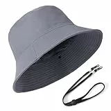 TAGVO XXL Fischerhut für Damen Herren, UPF50+ Reversibel Bucket Hats für Großen Kopf, Beidseitigen UV-Schutz Baumwolle Sonnenhut mit Breiter Krempe