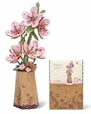 rowood Sakura Künstliche Blume Holz 3D Puzzle Bastelset für Erwachsene Kinder Holzblume Modellbausätz für Dekoration Zuhause Kreative Geschenkidee zum Muttertag Valentinstag