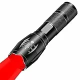 MODOAO Rotlicht-Taschenlampe, wiederaufladbar, 2-in-1-LED-Taschenlampe, zoombar, tragbar, Rotlicht und Weißlicht für LED, kleine Taschenlampe für Nachtsicht, Angeln, Detektor, Astrofotografie