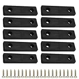 cyclingcolors 10x Möbelfüße Rechteckig Möbelgleiter Kunststoff Bodenabstandshalter 50x14mm Kunststoffgleiter zum Anschrauben, schwarz
