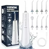 Munddusche, Vimmk Professional Waterflosser Zahnmunddusche IPX7 Wasserdicht 300ML Wassertank USB-C Wiederaufladbar Zahnreinigung (weiß)