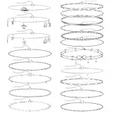JSTHHTT 19 Pcs Fußketten für Damen, Trendige Anklets für Frauen, Wasserfeste Fußkette in Silber, Damen Fußkette in Silber, Fussketten für Frauen
