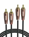 UGREEN Cinch Kabel Chinch auf Chinch für TV, DVD Player, Verstäker usw. Nylon Mantel, Metall Stecker, HiFi-Qualität (5m)