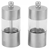 Salter BW11840EU7 Salz- und Pfeffermühlen-Set – Mini-Gewürzmühlen, Pfeffermahlmühlen-Set, einstellbarer Keramikschleifmechanismus, grob bis fein, Acrylfenster, manuelles Drehen zum Schleifen, kompakt