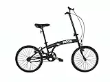 Nilox - Bike X0 - Klapprad - Einfach zu Transportieren - Modernes Design - Mit Mattem Stahlrahmen - Leichtes Fahrrad, 12 kg Gewicht - Mit 20' Alufelgen, Schwarz