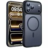 TOCOL für iPhone 17 Pro Hülle für MagSafe, Vollständiger Kameraschutz, Eingebauter Magnetring, Stoßfest Kratzfest Transluzente Matt Handyhülle für iPhone 17 Pro Case 6,3 Zoll, Schwarz