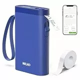 Nelko Etikettiermaschine mit Klebeband, P21 Bluetooth Etikettendrucker, Kabellose Mini-Etikettendrucker mit mehreren Vorlagen für die Organisation zu Hause, Tiefblau