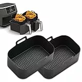 2Pcs Airfryer Silikonform für Ninja Foodi AF400EU AF300EU, Heißluftfritteuse Zubehör, Silikon Airfryer Zubehör für Ninja Foodi Max Dual Zone, Heißluftfritteuse Backform