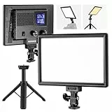 NEEWER 9' LED Videolicht Panel dimmbares weiches Licht für DSLR Kamera mit Mini Stativ 4000mAh Akku USB Type C Anschlüsse 3200K~5600K CRI95+ 600Lux Fotografie Videoaufzeichnung Live Streaming NL-116AI