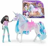 Unicorn Academy Set - Layla und Einhorn Glacier mit echter Mähne und Schweif sowie Bürste, ca. 12 cm große Originalfiguren zur beliebten Netflix Serie, für Kinder ab 4 Jahren