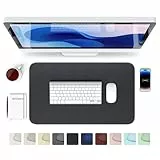 GOMIN Schreibtischunterlage 60x35cm, PU Leder Mauspad, Rutschfeste & Wasserdichte Schreibtisch Unterlage für Büro & Home Office, Schreibunterlage Abwischbar idealer Tischschutz, Schwarz