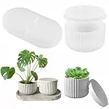 3 Stück Sukkulente Kaktus Silikonform, Blumentopf Gießform Mit Deckel, Für Sukkulenten Und Kaktus Resin Form