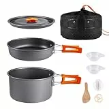 aiGear Camping Kochgeschirr Set/Outdoor Geschirr Set 8 Pcs Orange Aluminium