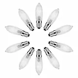 MUSUNIA E10 LED,0.2W Ersatz 1W Riffelkerze, Φ13*45mm,Warmweiß 2300K,20LM, AC 5-55V, ideale Topkerze für Lichterbogen,10Pack