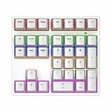Yunseity Mechanischer Nummernblock, kabelgebundener 34-Tasten-Ziffernblock mit RGB-Hintergrundbeleuchtung und Blauem Schalter, für Laptop-Desktop-PC (White)