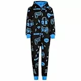 A2Z Einteiler, Einteiler, Kinder-Pyjama, Schlafanzug, Spielzeit, Outfit für Mädchen und Jungen, blau, 11-12 Jahre