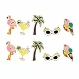 SOIMISS Hawaii Cartoon Brosche Aus Legierung Mit Flamingo Kokospalme Motiv 10 Stück Schmuck Zubehör Für Mädchen Und Damen Sommerliche Anstecknadeln Für Kleidung Taschen Hüte
