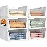 Lifewit 6 Pack Stapelbar Kleiderschrank Organizer, Ausziehbar Schrank, Stapelbar Aufbewahrungsbox für Bad Küchenschrank Lagerung, Multifunktionale Ordnungssystem, Camping Schrank, 42 cm Depth
