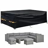 GARPROVM Abdeckung für Gartenmöbel, Abdeckplane Gartenmöbel Schutzhülle für Gartenmöbel Wasserdicht Winddicht Anti-UV Staubdicht Oxford Gewebe, für Outdoor Sofa Tisch Möbelsets - 280x204x106cm