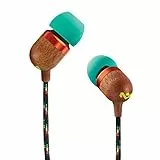 House of Marley Kopfhörer mit Kabel 'Smile Jamaica'- In-Ear Kopfhörer mit Mikrofon, 1-Knopf Steuerung & Geräuschisolierung, inkl. 2 Gel-Aufsätzen und verwicklungsfreies Kabel (Rasta/Türkis)
