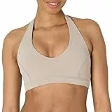 Amazon Essentials Damen Active FormFlex Buttery Soft Sport-BH mit V-Ausschnitt und Nackenband für leichten Halt, Taupe, XXL