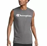 Champion Herren T-Shirt, Sleeveless, Tank, Classic Muscle Tee Top for Men (Reg. Or Big & Tall) Hemd, Granit-Skript, XL