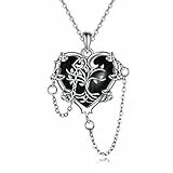 YAFEINI Lebensbaum Kette Sterling Silber Lebensbaum Anhänger Hexenherz Halskette Baum des Lebens Schmuck Geschenke Damen