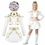 yumcute Kinder Kostüm, Mädchen Cosplay Outfit Anime Hunter-Stil, Pop Idol Kostüm Set mit 74 Aufklebern, Mädchen Verkleidung für Halloween Karneval Fasching Geburtstag Party Dress-up(140)