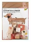 folia 9382 - Adventskalender-Set 'Sausage Dog', 54-teiliges DIY Bastel-Set zur Gestaltung eines individuellen Adventskalenders für Hunde-Liebhaber