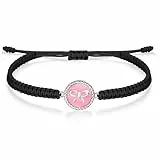 J.Endéar Schleife Armband für Junge Mädchen Silber 925, Schnur Filigran Handgefertigtes Geflochtenes Armband Damen Gedreht Runde Charme, Frauen Glück Geschenk, Schwarz
