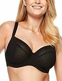 Gorteks Valentina-B2 V2 BH Damen weich und bequem mit bügel ohne polsterung BH für Große und Kleine Brüste - 75C, Schwarz