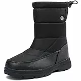 BARFULKER Winterschuhe Herren Damen Wasserdicht Winterstiefel Warm Gefüttert Schneestiefel Leicht Trekkingschuhe Wanderschuhe Rutschfest Stiefel Arbeiten Ski Outdoor Boots,Schwarz 40 EU