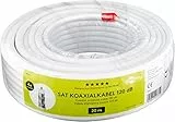 Goobay 49761 SAT Koaxialkabel Satellitenkabel 120 dB / Antennenkabel 20m / 4fach geschirmt / Kabelfernsehen HDTV - DVB-T - DVB-S Fernsehkabel / CCS Koax SAT Kabel / Weiß / 20m