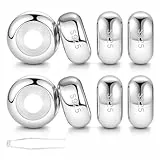 LOVANS 8 Stück Charms Stopper für Armband, 925 Sterling Silber Hypoallergen Charm Anhänger Clip Verschluss mit Silikon, Rutschfester Trenner für Damen Armbänder Silber
