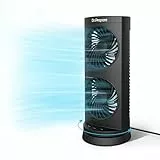 DR.PREPARE Tischventilator Klein Turmventilator 30cm DC Ventilator mit 3 Stufen, 110° Oszillation, 3 Timer Table Fan Ventilator für Schlafzimmer Büro Küchen