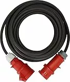 Brennenstuhl Professional CEE Verlängerungskabel mit Phasenwender IP44 (25m Kabel, H07RN-F 5G4,0, 5-polig mit CEE Phasenwender und Kupplung, für den Außenbereich IP44, Made in Germany) schwarz