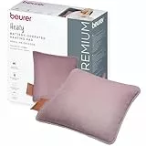 Beurer Heaty Heizkissen, kabelloses Heizkissen mit Akku, Wärmekissen mit Abschaltautomatik und 3 Temperaturstufen, mit Schnellheizung, weicher Cordstoff, lila