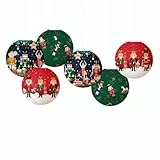 Papier Laterne Dekoration - Runde Handgemachte Laternen für Party, Urlaub & Kinderzimmer (Nussknacker - Packung von 6)