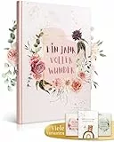 EULENTALER® Das Babytagebuch I Von Pädagogen gestaltet I Mit handgemalten Illustrationen I Mein erstes Jahr I Din A4 I Babyalbum, Erinnerungsbuch Rosa I Für Mädchen