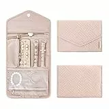 bagsmart Schmuck Organizer Tasche Reise Schmuckaufbewahrung für Ringe, Ohrringe, Halsketten, Uhren, Rosa