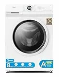 Midea MF10EW80BA10 Waschmaschine / 8kg / 1400 U/Min/EEK A-10%/Inverter Quattro Motor/Dampffunktion/Grosse Trommel/Nachlegefunktion/Kindersicherung/AquaStop, Weiß