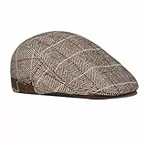 besbomig Schiebermütze Barret Flat Cap Schirmmütze für Herren Damen, Gatsby Newsboy Cap Baskenmützen Golfermütze, Frühling Herbst Winter, 55-59cm