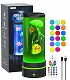 PHEJIE Quallen Lampe mit Fernbedienung LED Nachtlicht mit 17 Farben & Automodus, Beruhigende Schlafhilfe für Kinderzimmer, Deko für Wohnzimmer und Büro